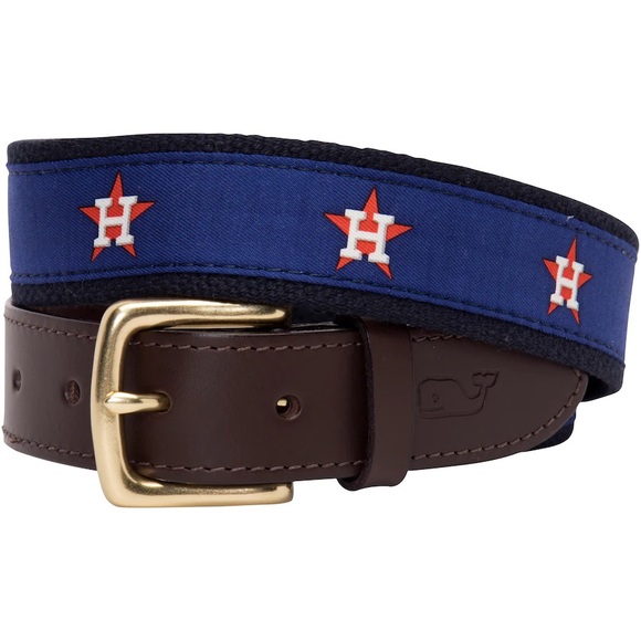 Men’s Vineyard Vines Houston Astros MLB Canvas Team Belt - MSRP $58 - Picture 1 of 4